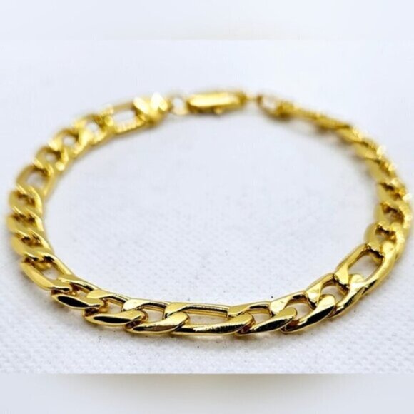18K Gold Plated Chain Link Unisex Bracelet - Picture 2 of 6